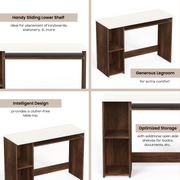 Mallium Study Table |Maple & White