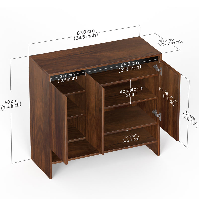Mavis Engineered Wood 3 Doors Shoe Rack Cabinet for Slipper Footwear