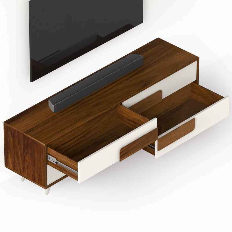 Mayrone TV Unit With Storage Cabinet ,Ideal for TV Upto 60" (Maple & Frosty White)