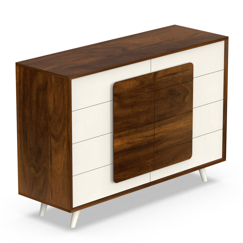 Mayrone Chest of Drawer & Storage Cabinet (Maple & Frosty, Large)