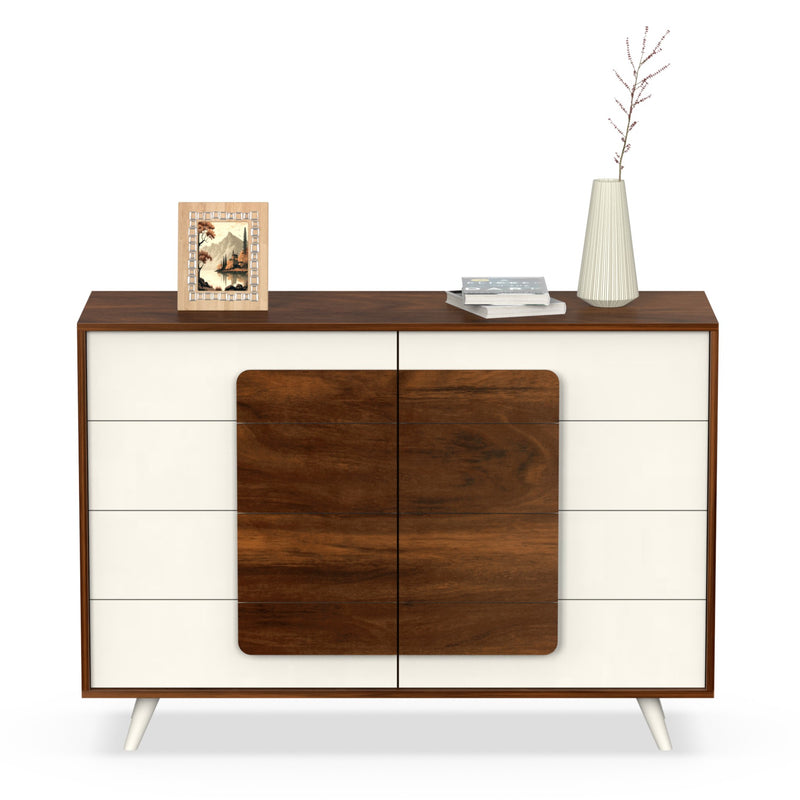 Mayrone Chest of Drawer & Storage Cabinet (Maple & Frosty, Large)