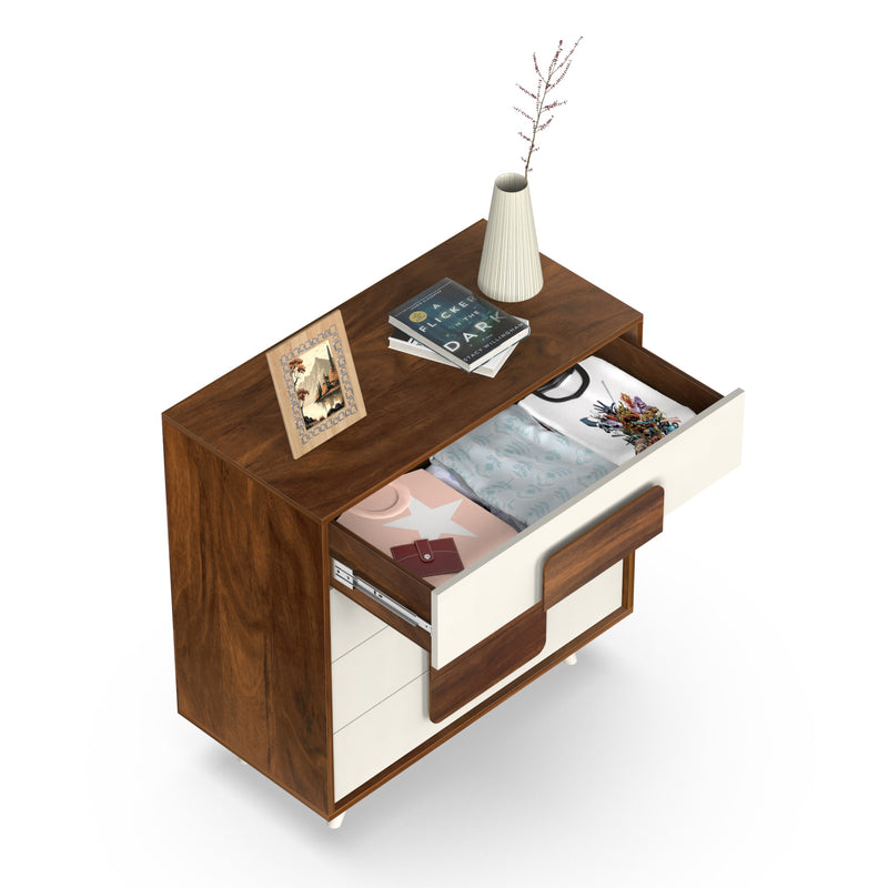 Mayrone Chest of Drawers & Storage Cabinets (Maple & Frosty White)