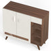 Oleye 2 Doors Shoe Rack Cabinet with Drawer |Walnut & White