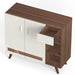 Oleye 2 Doors Shoe Rack Cabinet with Drawer |Walnut & White