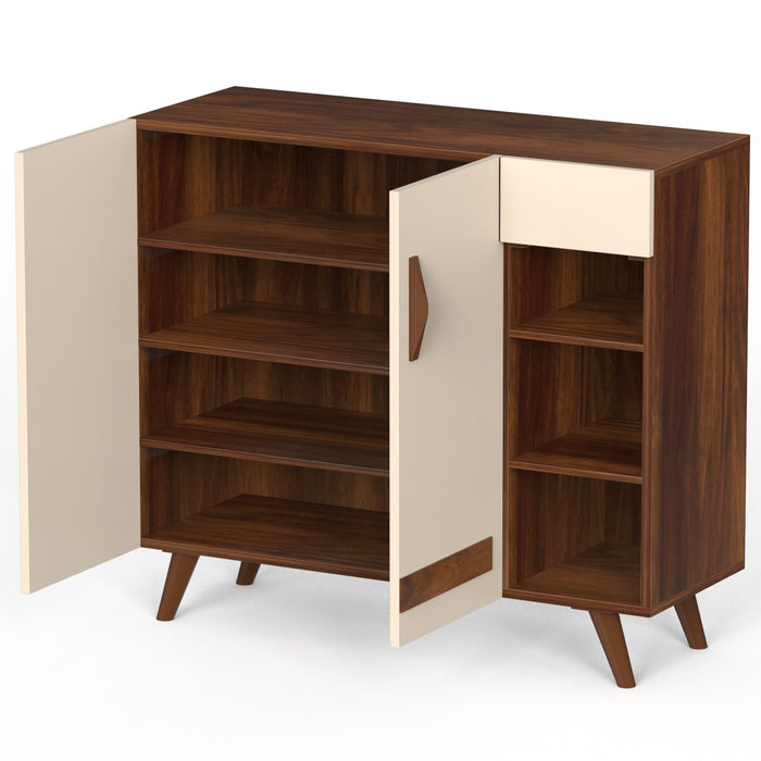 Oleye 2 Doors Shoe Rack Cabinet with Drawer |Maple