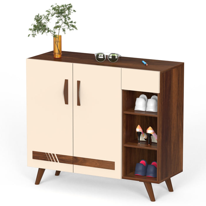 Oleye 2 Doors Shoe Rack Cabinet with Drawer |Maple