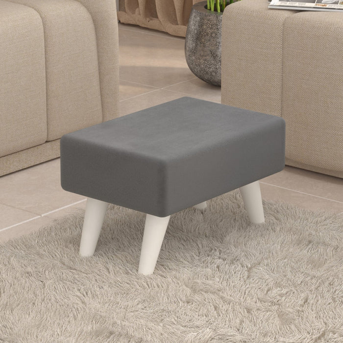Midase Rectangular Engineered Wood Multipurpose Ottoman Pouffes Stool/Sitting Furniture Footrest Seat Pouf Puffy Foam Foot Stool with 4 Legs for Living Room Decor Home Furniture (Grey)
