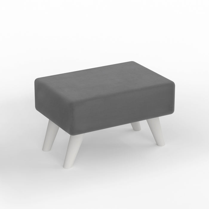 Midase Rectangular Engineered Wood Multipurpose Ottoman Pouffes Stool/Sitting Furniture Footrest Seat Pouf Puffy Foam Foot Stool with 4 Legs for Living Room Decor Home Furniture (Grey)