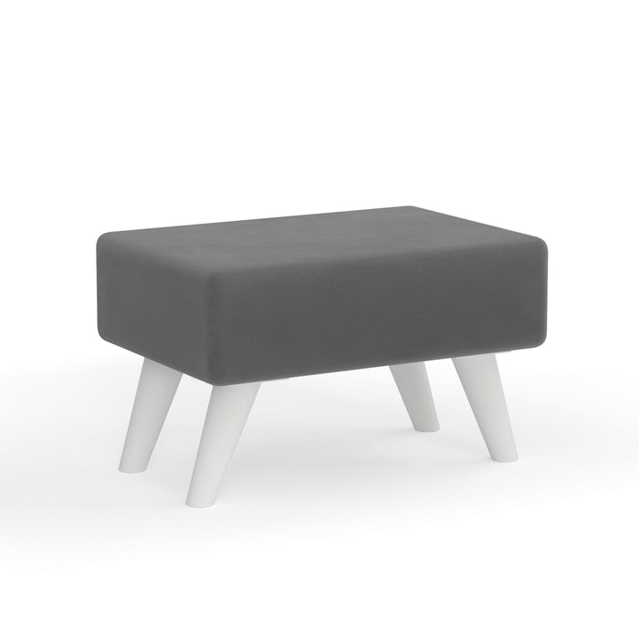 Midase Rectangular Engineered Wood Multipurpose Ottoman Pouffes Stool/Sitting Furniture Footrest Seat Pouf Puffy Foam Foot Stool with 4 Legs for Living Room Decor Home Furniture (Grey)