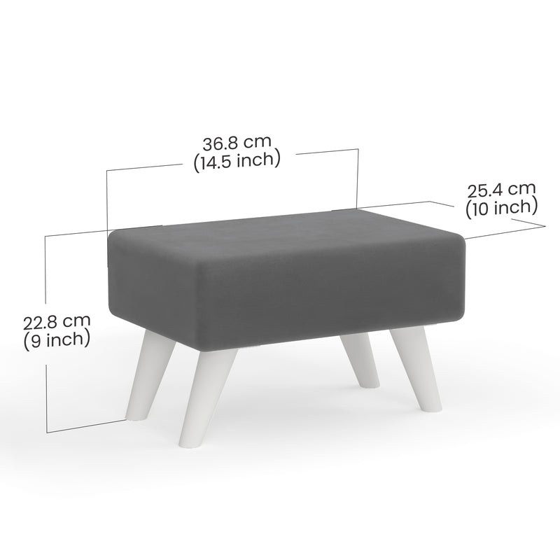 Midase Rectangular Ottoman Pouffes (Grey)