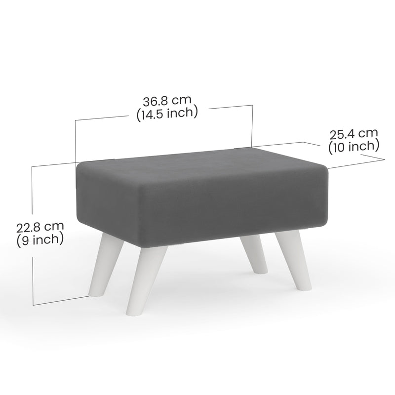 Midase Rectangular Ottoman Pouffes (Grey)