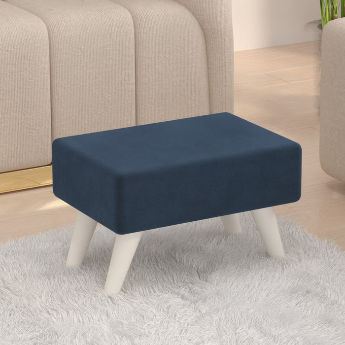 Midase Engineered Wood Multipurpose Ottoman Pouffes Stool/Sitting Furniture Footrest Seat Pouf Puffy Foam Foot Stool with 4 Legs for Living Room Decor Home Furniture (Blue)