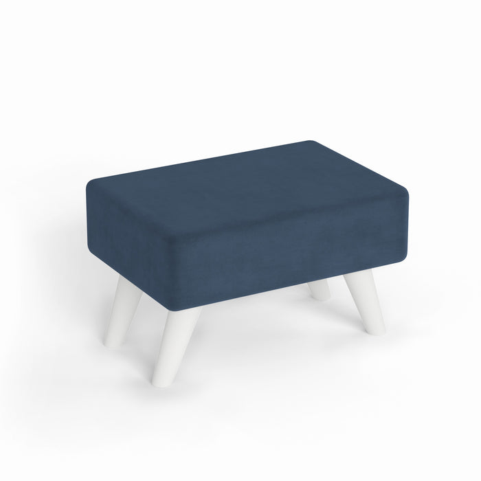 Midase Engineered Wood Multipurpose Ottoman Pouffes Stool/Sitting Furniture Footrest Seat Pouf Puffy Foam Foot Stool with 4 Legs for Living Room Decor Home Furniture (Blue)