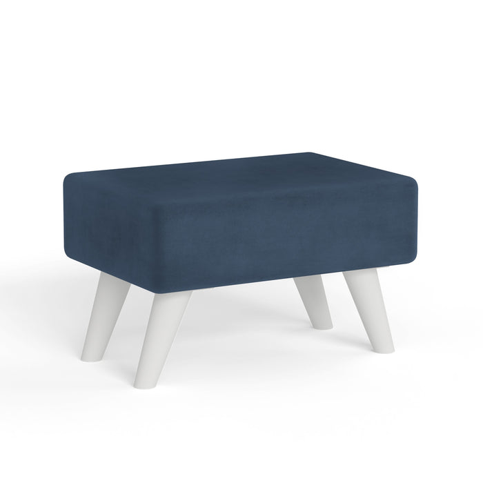 Midase Engineered Wood Multipurpose Ottoman Pouffes Stool/Sitting Furniture Footrest Seat Pouf Puffy Foam Foot Stool with 4 Legs for Living Room Decor Home Furniture (Blue)