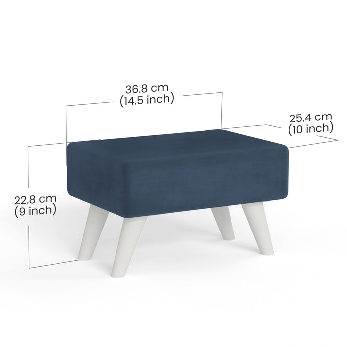 Midase Engineered Wood Multipurpose Ottoman Pouffes Stool/Sitting Furniture Footrest Seat Pouf Puffy Foam Foot Stool with 4 Legs for Living Room Decor Home Furniture (Blue)