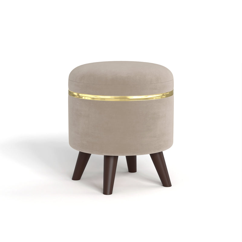 Noah Round Ottoman Pouffes (Off-White)