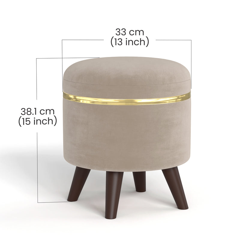 Noah Round Ottoman Pouffes (Off-White)