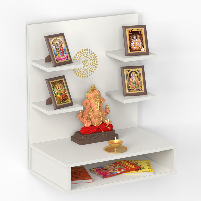 Dhruv Wall Mount Wooden Mandir for Home