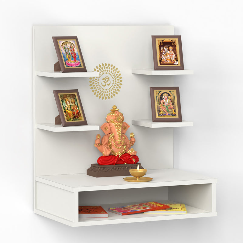 Dhruv Wall Mount Wooden Mandir for Home