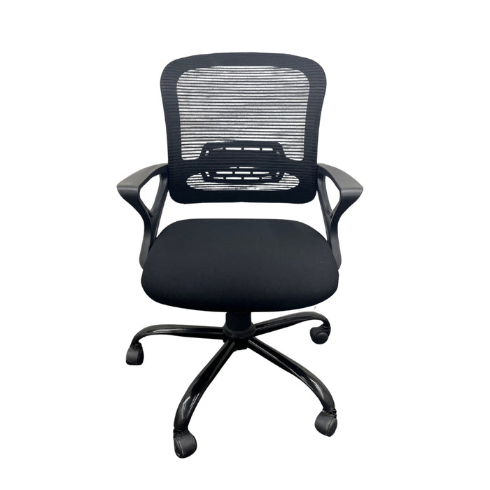 Polli Office Study Chair, Mid Back Mesh Ergonomic Home Office Desk Chair with Comfortable & Spacious Seat, & Heavy Duty Metal Base for Offices, Home and Study (Black)