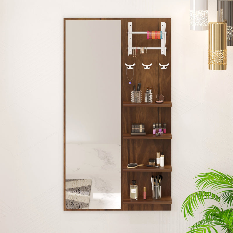 Freddie Wooden Wall Mount Dressing Table (Brown Maple / Wenge)