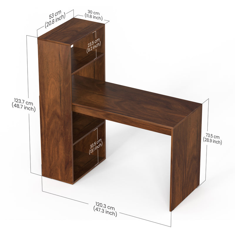 Radisso Study and Computer Table for Home or Office (Brown Maple)