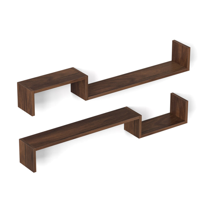 Riley Engineered Wood Wall Decor Floating Shelf Display Rack Decorative Hall Décor for Living Room Home Furniture (Brown Maple)