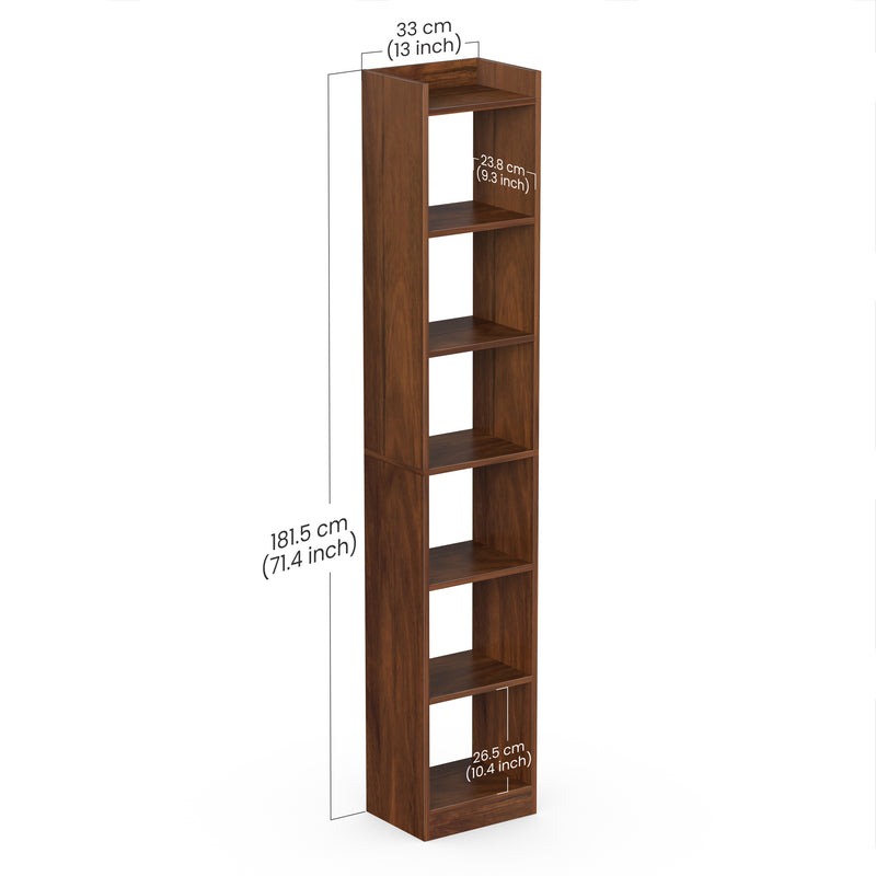 Asburg 6 Layer Engineered Wood Bookshelf Multipurpose Decor Storage Rack