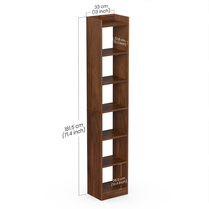 Asburg 6 Layer Engineered Wood Bookshelf Multipurpose Decor Storage Rack