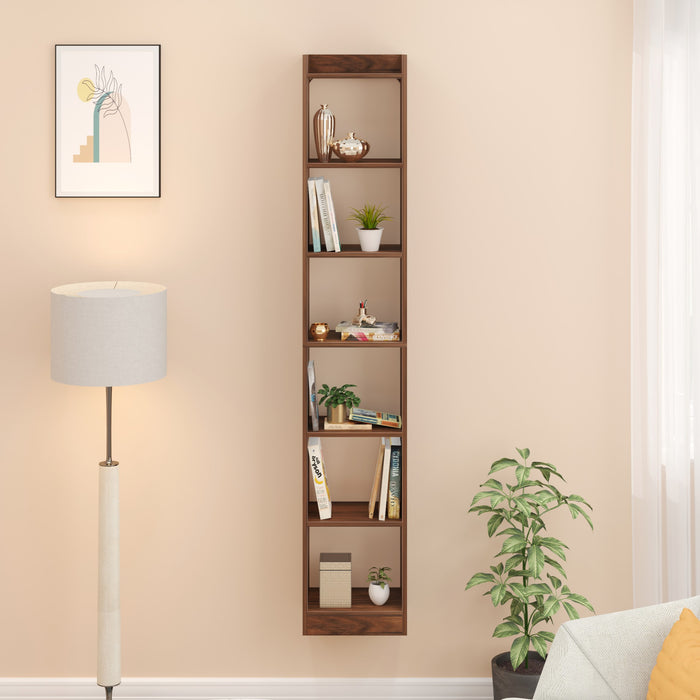 Asburg 6 Layer Engineered Wood Bookshelf Multipurpose Decor Storage Rack