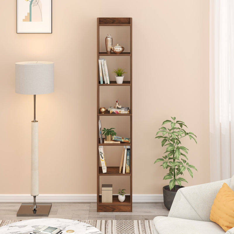 Asburg 6 Layer Engineered Wood Bookshelf Multipurpose Decor Storage Rack