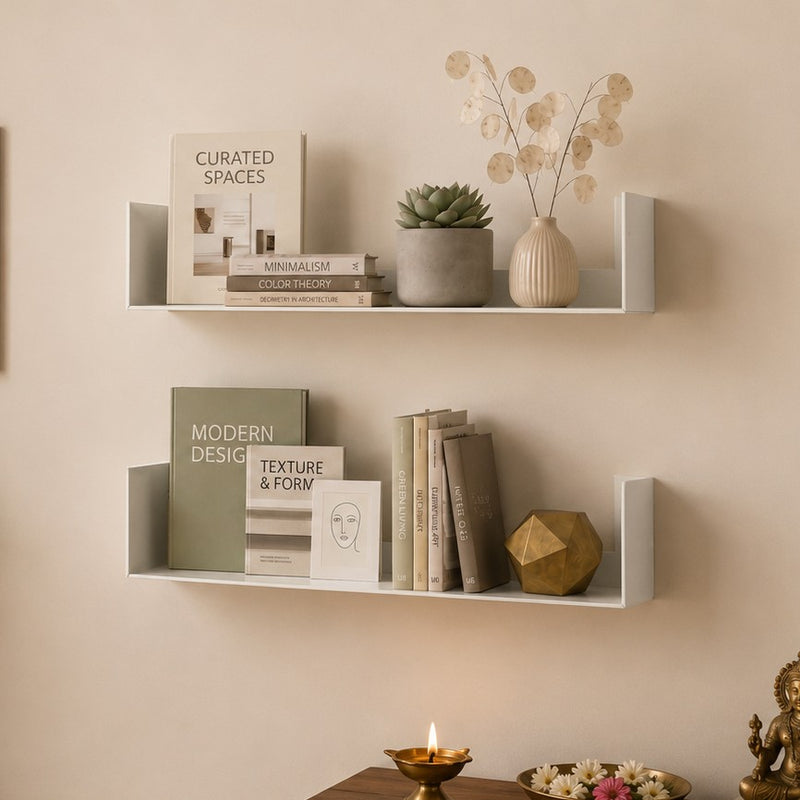 Alivo Wall Mount Bookshelf, Open Decor Wall Display Floating Shelves (White)