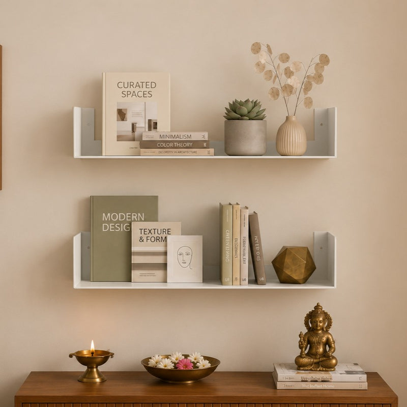 Alivo Wall Mount Bookshelf, Open Decor Wall Display Floating Shelves (White)