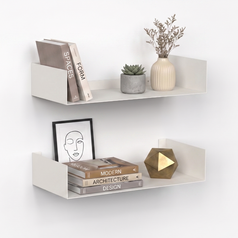 Alivo Wall Mount Bookshelf, Open Decor Wall Display Floating Shelves (White)