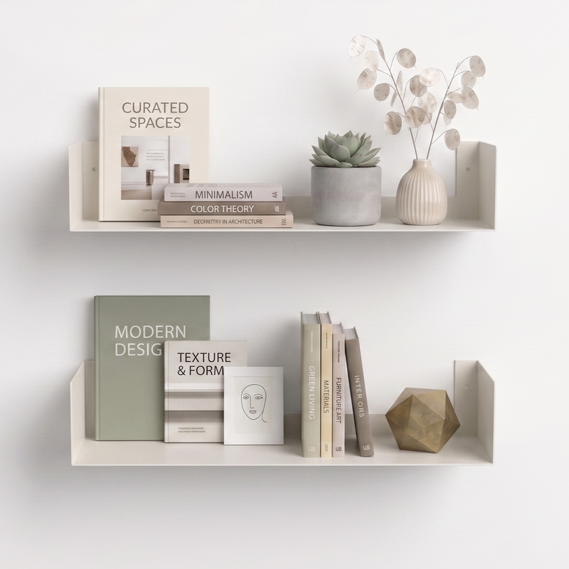 Alivo Wall Mount Bookshelf, Open Decor Wall Display Floating Shelves (White)