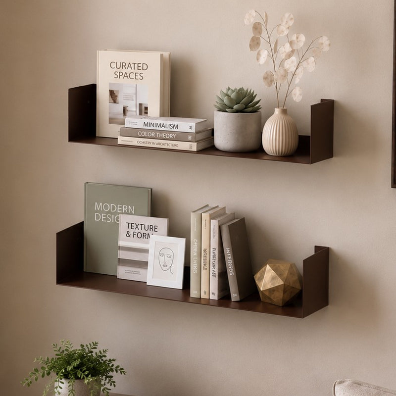 Alivo Wall Mount Bookshelf, Open Decor Wall Display Floating Shelves (Brown Maple)