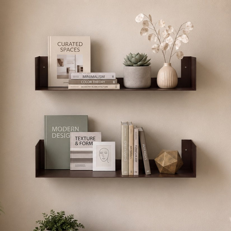Alivo Wall Mount Bookshelf, Open Decor Wall Display Floating Shelves (Brown Maple)