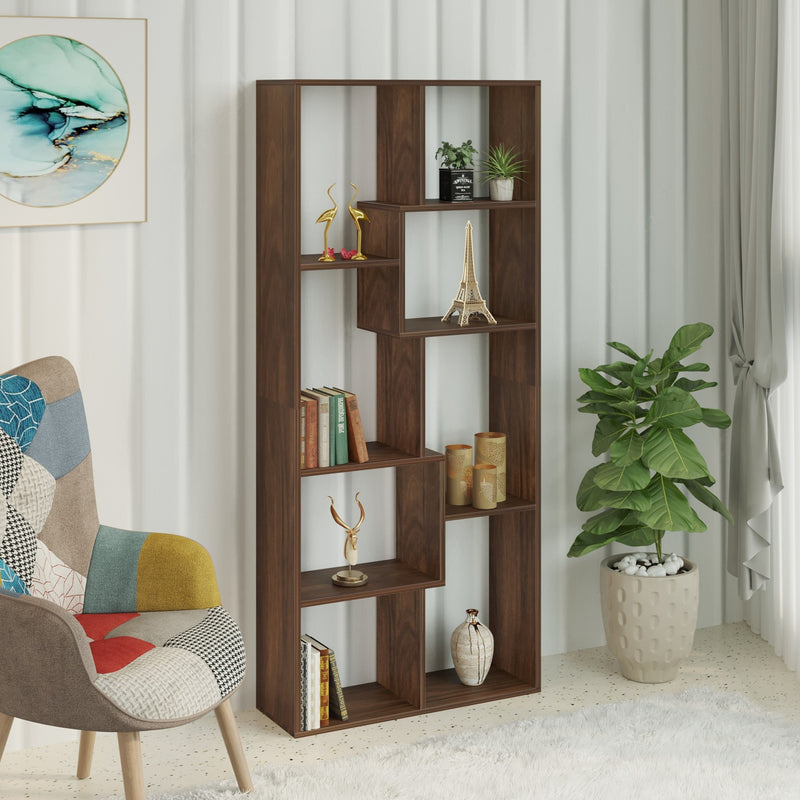 Jameye Bookshelf with Shelves for Décor Display (Brown Maple)