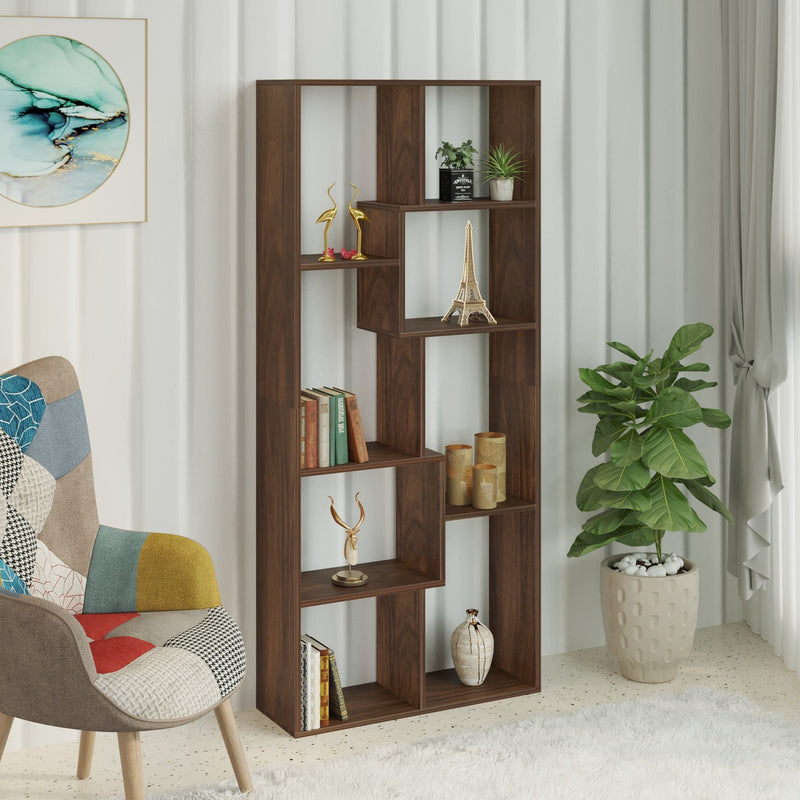 Jameye Bookshelf with Shelves for Décor Display (Brown Maple)