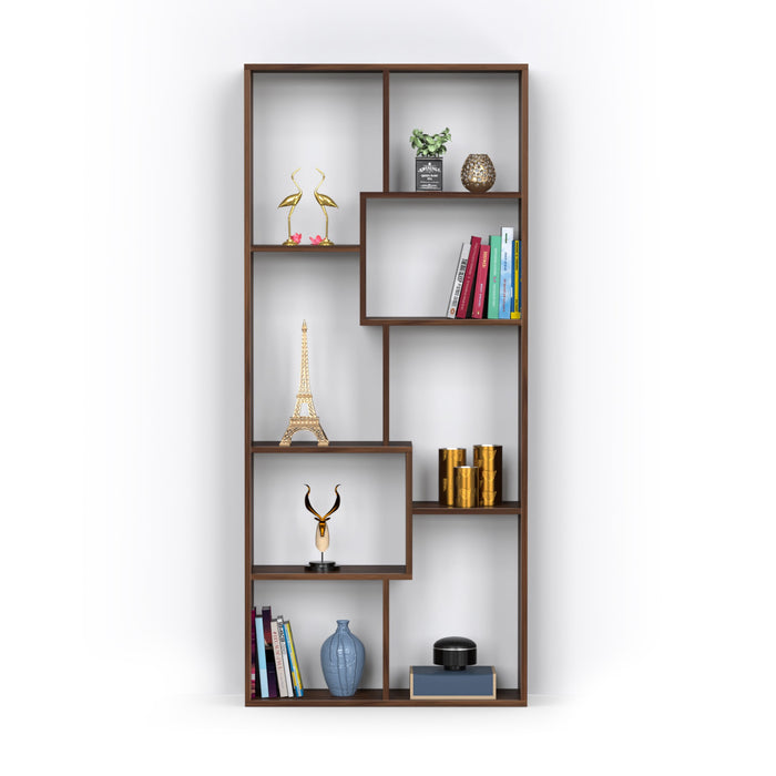 Jameye Bookshelf Cabinet Book Rack Organizer with Shelves for Décor Display (Brown Maple)
