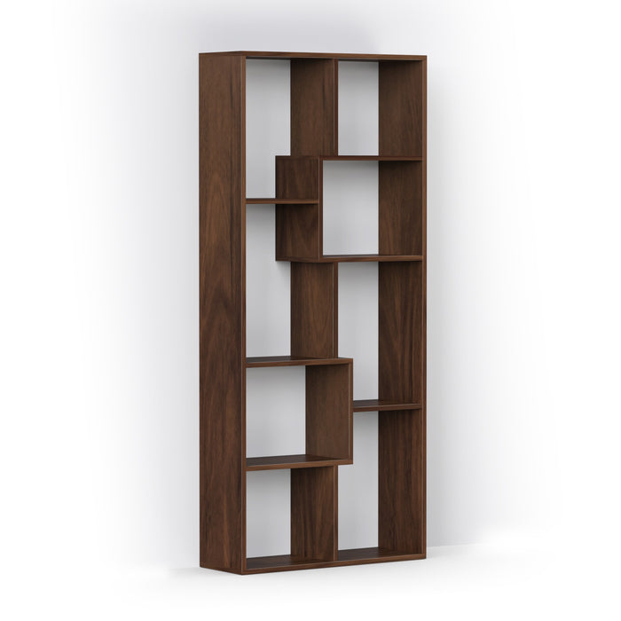 Jameye Bookshelf Cabinet Book Rack Organizer with Shelves for Décor Display (Brown Maple)