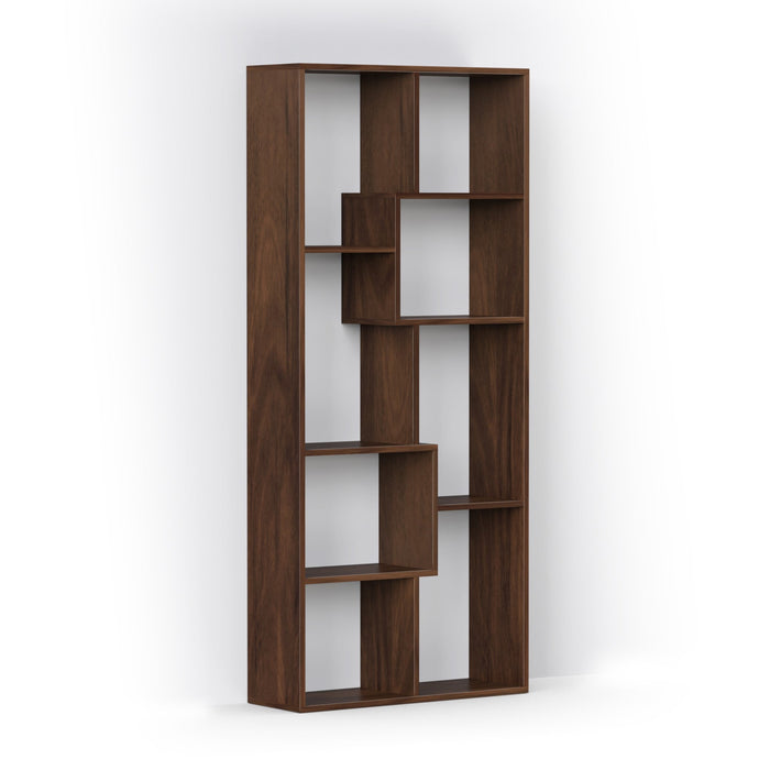 Jameye Bookshelf Cabinet Book Rack Organizer with Shelves for Décor Display (Brown Maple)