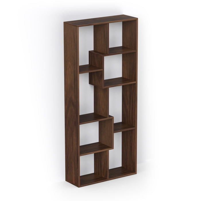 Jameye Bookshelf Cabinet Book Rack Organizer with Shelves for Décor Display (Brown Maple)