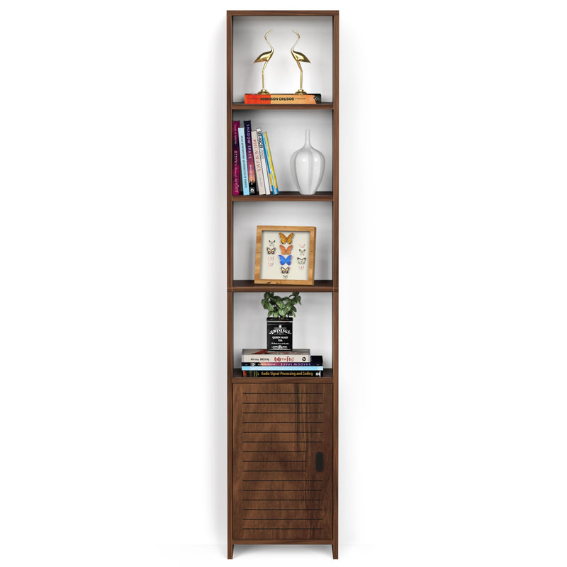 Barnia Bookshelf Cabinet Book Rack Organizer with Shelves & Bottom Door for Storage