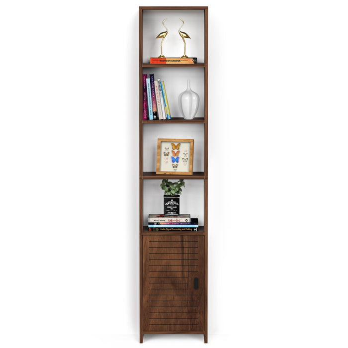 Barnia Engineered Wood Bookshelf Cabinet Book Rack Organizer with Shelves & Bottom Door for Storage