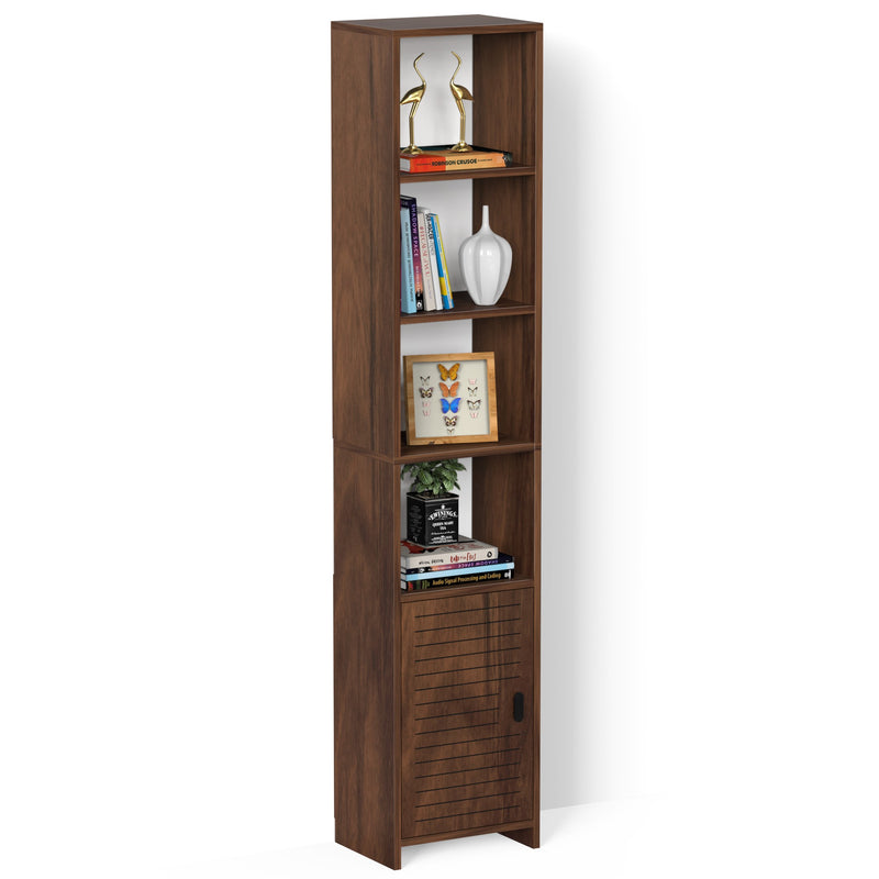 Barnia Bookshelf Cabinet Book Rack Organizer with Shelves & Bottom Door for Storage