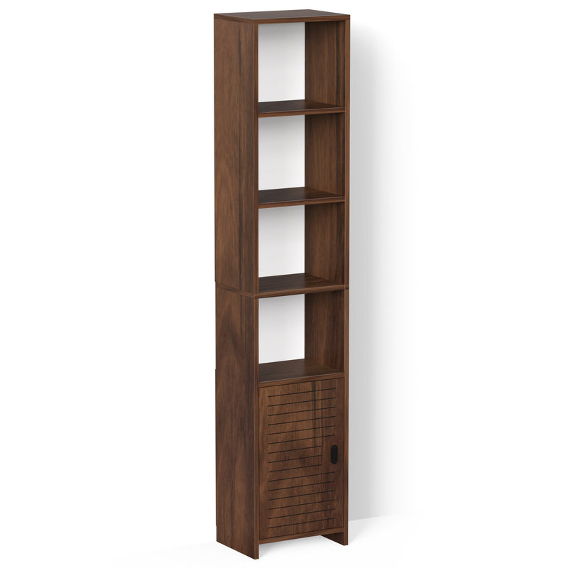 Barnia Bookshelf Cabinet Book Rack Organizer with Shelves & Bottom Door for Storage