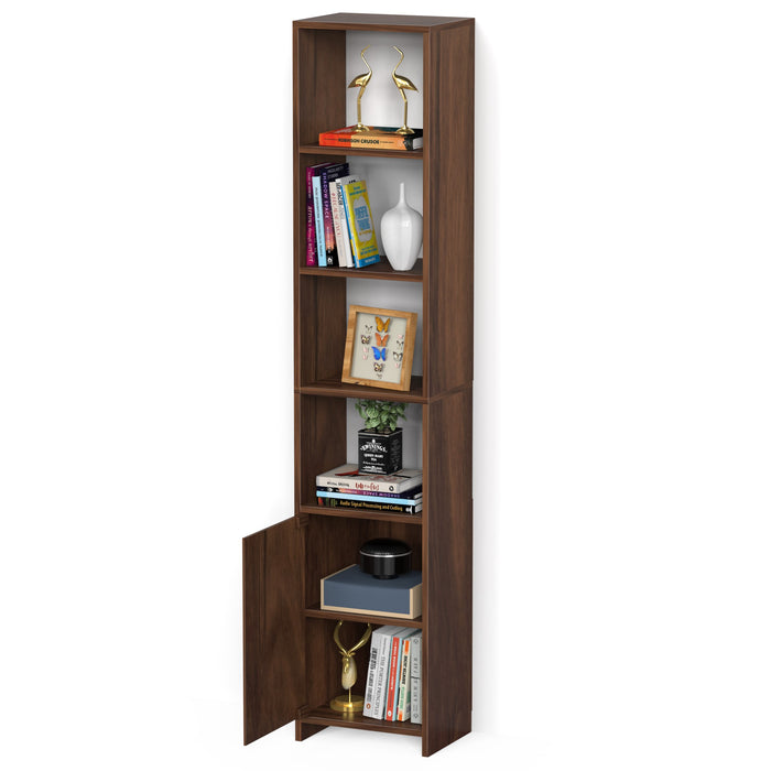 Barnia Engineered Wood Bookshelf Cabinet Book Rack Organizer with Shelves & Bottom Door for Storage
