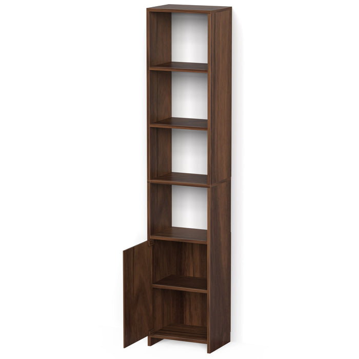 Barnia Engineered Wood Bookshelf Cabinet Book Rack Organizer with Shelves & Bottom Door for Storage