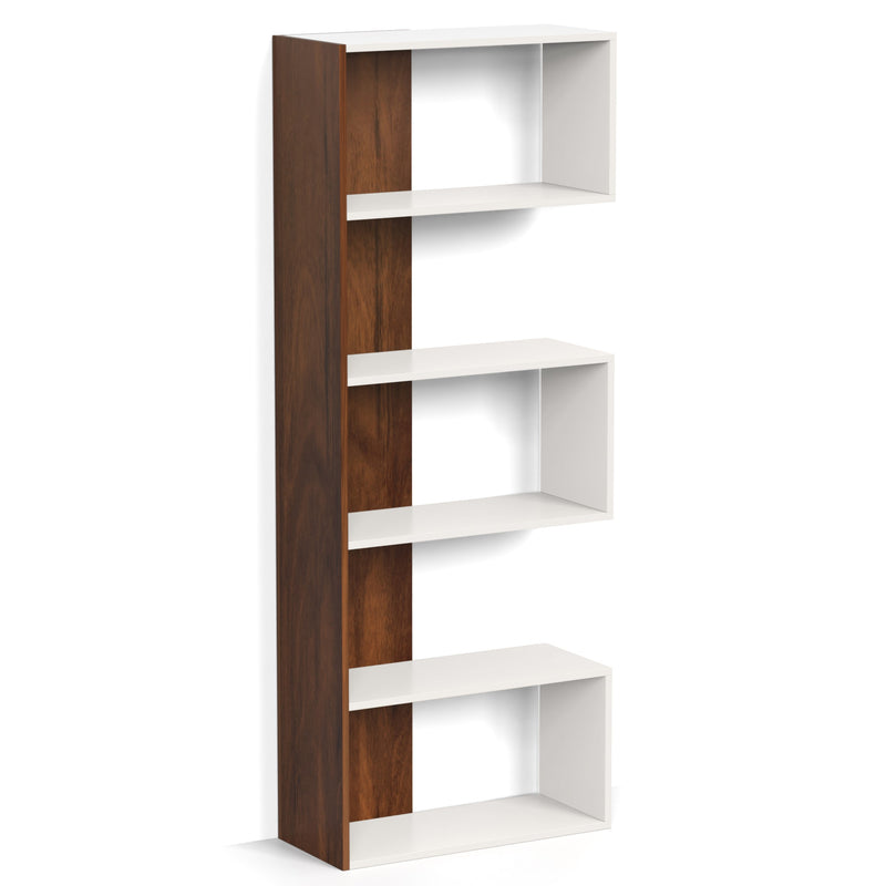 Novebuk Bookshelf Cabinet Book Rack & Organizer (Brown Maple & White)